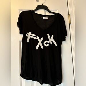 Lauren Moshi Fxck Black Tee Shirt